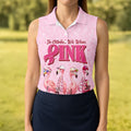 In October We Wear Pink Flamingo Breast Cancer Polo, Ladies Golf Shirts, Womens Golf Tops