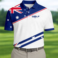 I Put It In Every Hole Australia Flag Print Men's Golf Top, Polo Shirts For Men, Golf Shirts For Men