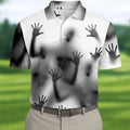 Haunted Shadow Silhouette Golf Polo Shirt, Men's Golf Shirts, Hawaiian Golf Shirt
