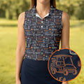 Funny Golf Bourbon Cigar Pattern Polo Shirt, Women’s Golf Polo, Golf Shirts For Women