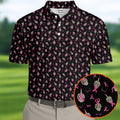Skeleton Middle Finger Breast Cancer Polo Shirt, Polo Shirts For Men, Mens Golf Apparel