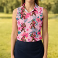Bigfoot Pink Ribbon Floral Breast Cancer Polo Shirt, Women’s Golf Polo, Ladies Golf Top