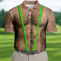 Funny Hairy Chest Green Suspender Golf Shirt, Funny Golf Shirt, Men's Golf Shirt, Polo Shirts For Men (Copy)