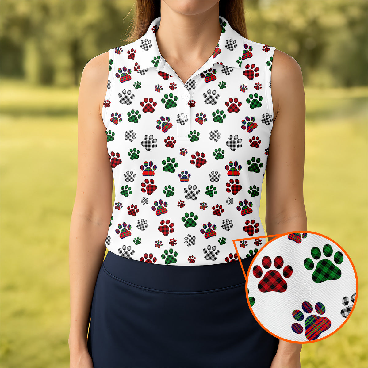 A Heartbeat At My Feet Paw Print Polo Shirt Dog Lover Gift, Ladies Golf Shirts, Golf Gifts For Women