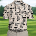 Minimalist Botanical Disc Golf Polo Shirt, Mens Golf Polo, Golf Shirts For Men