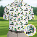 T-Rex Bunny Colorful Easter Egg Men's Funny Golf Shirts, Golf Shirts For Men, Polo Shirts For Men