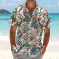 Tropical Floral Pattern Custom Hawaiian Shirts With Face, Men Polo Shirt, Long Sleeve Golf Shirts