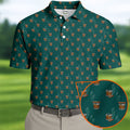 Smoke Whiskey Green Golf Shirt, Golf Whiskey Polo Shirts For Men, Golf Shirts For Men