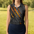 Yellow Claw Marks Hawaiian Golf Shirt, Scratch Print Women's Golf Tops, Ladies Golf Shirts