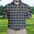Funny Scissors Pattern Golf Polo Shirt, Golf Polo Shirts For Men, Mens Golf Apparel