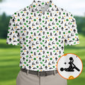 Funny Stick Figure Naughty Position Shamrock St Patrick's Day Golf Shirt, Performance Golf Shirt, Polo Shirts For Men