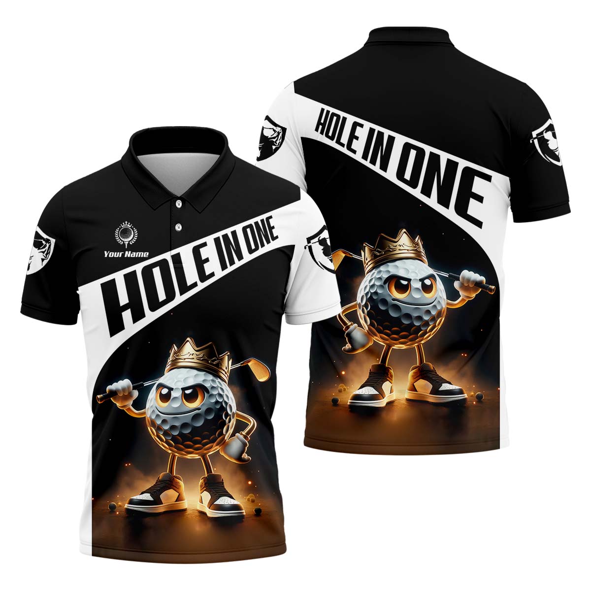 Hole In One Custom 3D Men's Golf Polo Shirt, Golfing Apparel, Mens Golf Gift