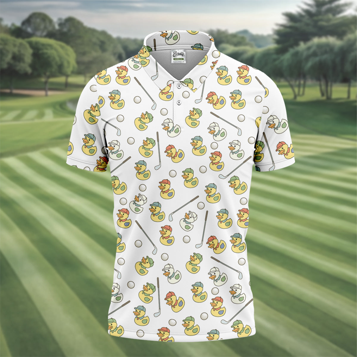Rubber Duck Mens Funny Golf Shirts, Fun Men's Golf Polos, Hawaiian Golf Shirts, Golfing Apparel