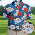 Fore Right Cold As Slice Golf And Beer Tropical Floral Golf Tops For Men, Golf Shirts For Men