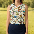 Vintage Airplane Hawaiian Golf Shirt, Tropical Aircraft Pattern, Polo Shirts For Women