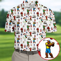 Bigfoot Golfer Pattern Men's Golf Shirt, Golf Polo Shirts For Men, Mens Golf Apparel