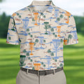 Beach Disc Golf Basket Pattern Polo Shirt, Hawaiian Golf Shirt, Golf Polo Shirts For Men