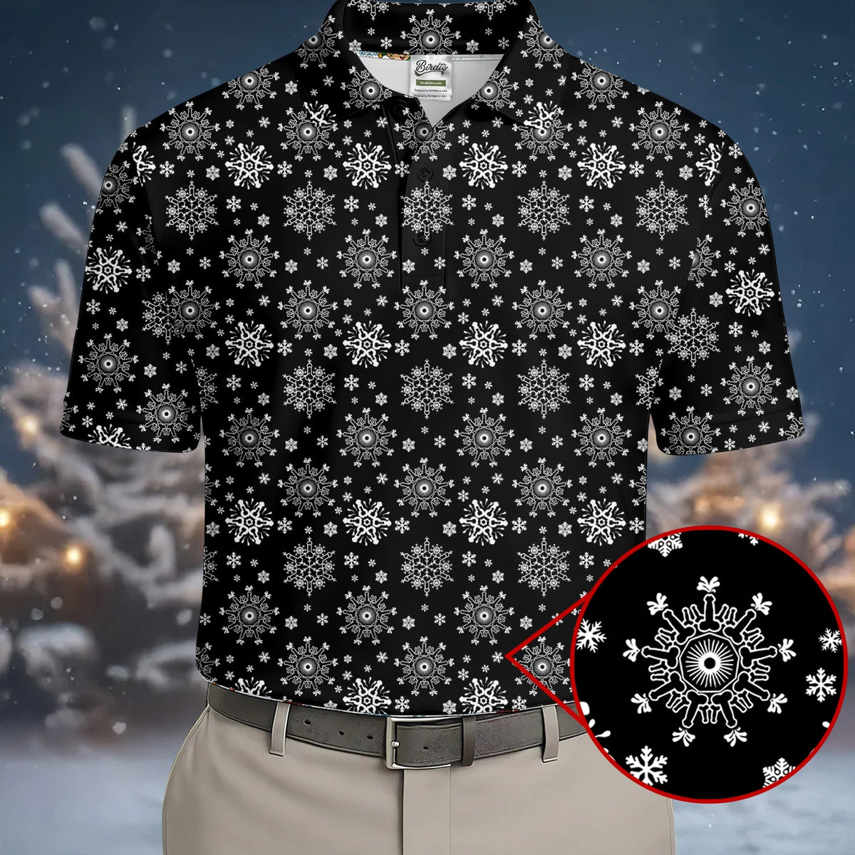 Dirty Funny Adult Humor Snowflakes Black Golf Shirt, Fun Men's Golf Polos, Christmas Golf Shirt, Polo Shirts For Men