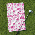 Funny Pink Flamingo Coconut Golf Towel, Golf Rag, Unique Gift Ideas For Men, Christmas Golf Gift