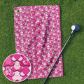 Pink Breast Cancer Golf Towel, Unique Gift For Golfer, Christmas Golf Gift, Golf Accessories