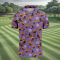 Halloween Cat Pumpkin Purple Golf Shirt, Golf Hoodie, Golf Gift For Men, Golfing Apparel