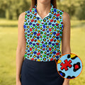 Autism Awareness Color Leopard Pattern Blue Golf Shirt, Women's Golf Tops, Ladies Golf Shirts, Ladies Golf Polos