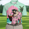 Funny Otter Tropical Summer Hawaiian Golf Shirt, Polo Shirts For Men, Golfing Apparel