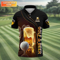 Weekend Forecast Golf With A Change Of Beer Custom Golf Polo Shirt, Mens Golf Gift, Golf Lover Gift