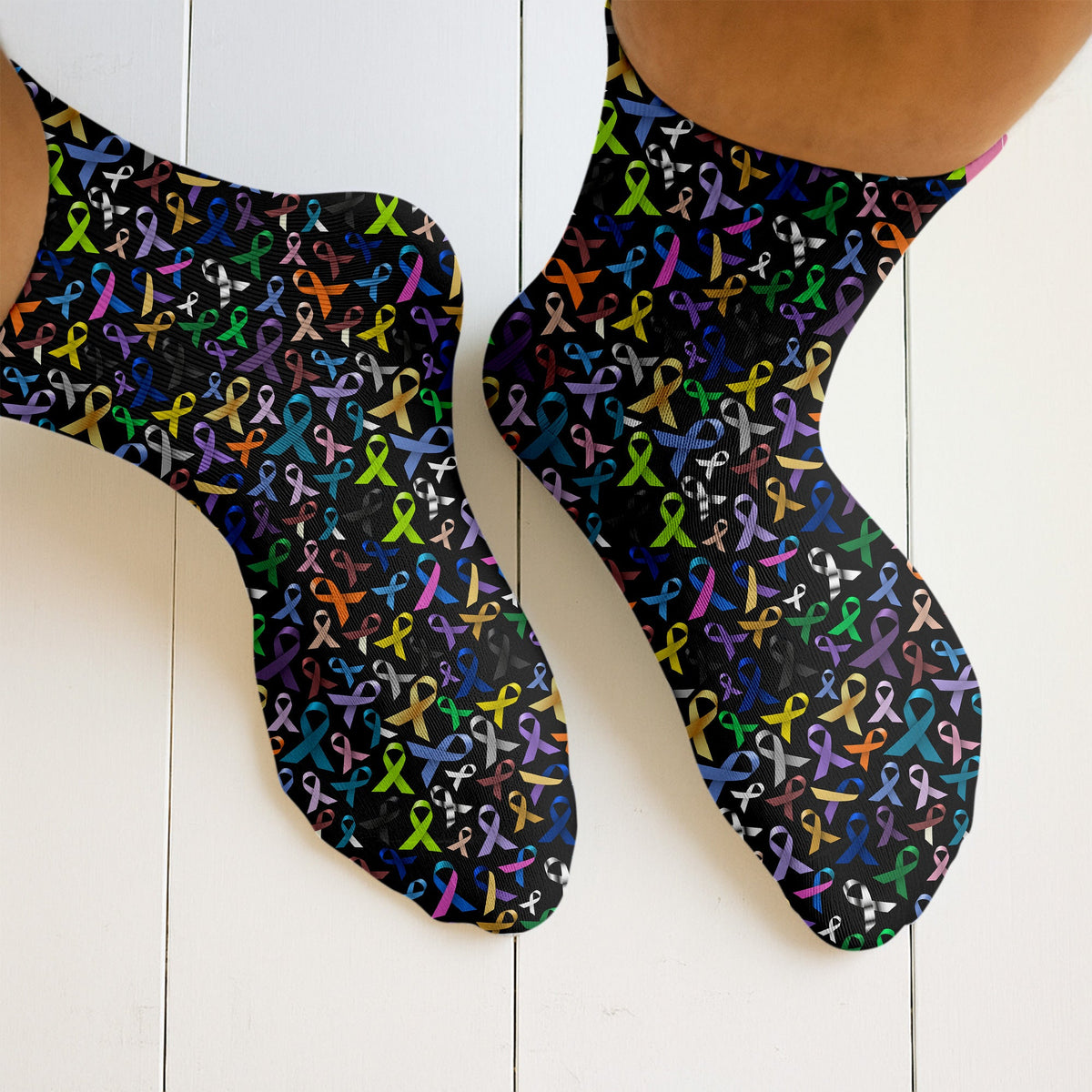 Cancer Awareness Ribbons Golf Socks, Christmas Golf Gift, Golfing Apparel