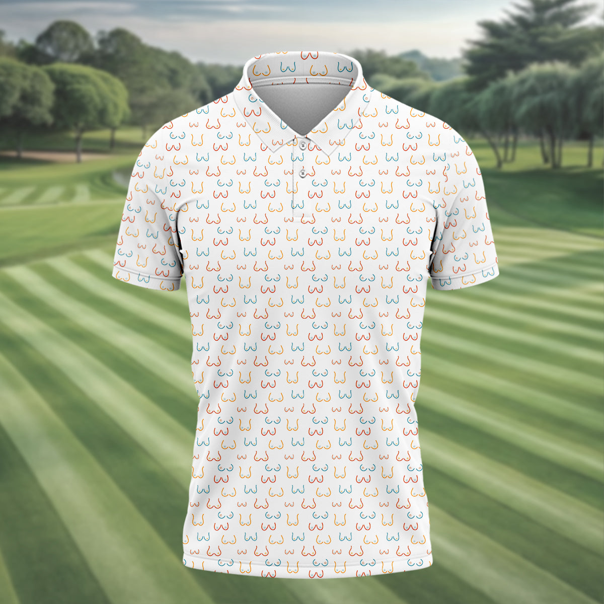 Funny Men's Golf Polo Shirt, White Polo Shirt Mens, Christmas Golf Gift, Golfing Apparel