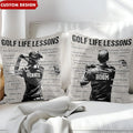Golf Life Lessons Pillow, Golf Decor, Sports Themed Bedroom Decor