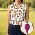 Dirty Funny Vegetable Adult Humor Women's Golf Tops, Ladies Golf Shirts, Women's Golf Shirts