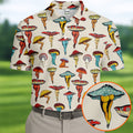 Funny Mushroom Legs Pattern Golf Polo Shirt, Printed Golf Shirts, Golf Polo Shirts For Men