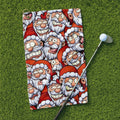 Santa Claus Face Funny Golf Towels, Golf Gift Ideas, Golfing Accessories, Christmas Golf Gift