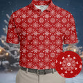 Dirty Funny Adult Humor Snowflakes Red Golf Shirt, Fun Men's Golf Polos, Christmas Golf Shirt, Polo Shirts For Men