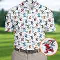 Christmas Characters Golf Pose Funny Golf Shirts, Christmas Golf Shirt, Couple Golf Shirt, Matching Golf Shirt