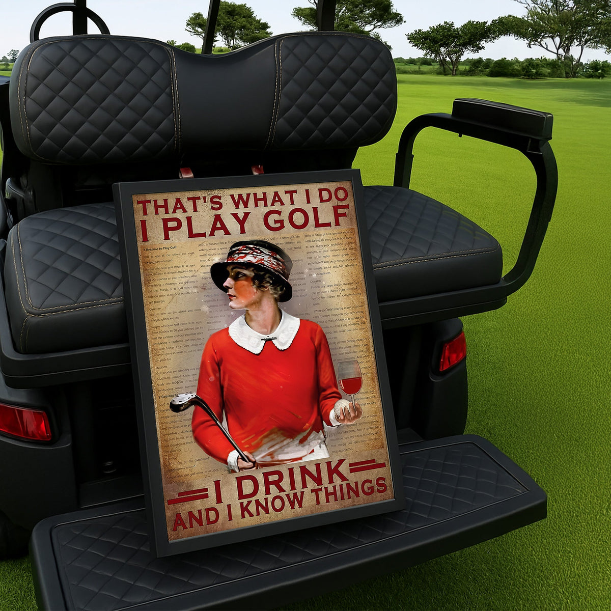 That's What I Do I Play Golf I Drink And I Know Things Canvas Wall Art, Golf Decor, Gift For Golf Lovers