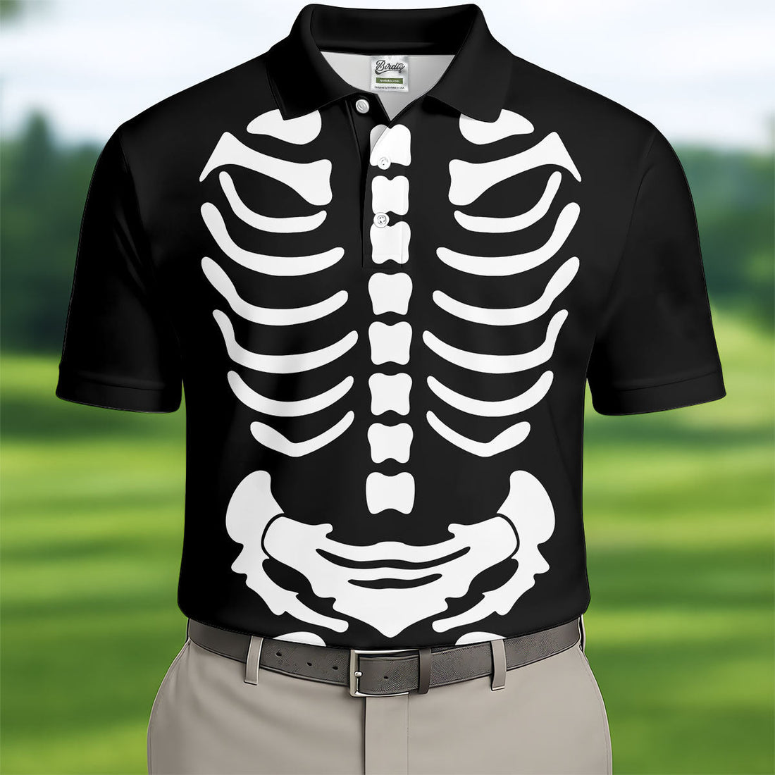 Halloween Skeleton Costume Golf Shirt, Men's Golf Shirt, Hawaiian Golf Shirt For Men