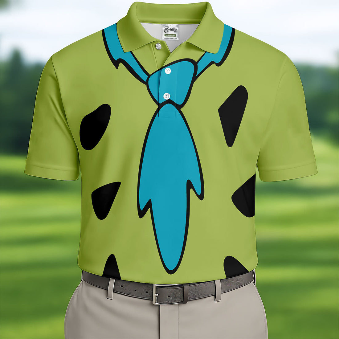 Green Stone Age Costume Hawaiian Golf Shirt, Mens Golf Polo, Golf Shirts For Men