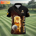 Par Then Bar Golf And Beer Custom Funny Golf Polo Shirt, Dad Golf Gifts