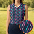 Funny Colorful Bigfoot Golfer Pattern Polo Shirt, Womens Golf Tops, Women’s Golf Apparel