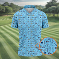 Dad Life Doodle Pattern Funny Golf Shirts, Father's Day Golf Shirt, Golf Gift For Dad