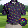 Funny Crocodile Mardi Gras Golf Shirts, Purple Golf Shirt, Golf Gift For Men, Golf Shirts For Men