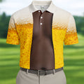 Beer Pint Illusion Pattern Hawaiian Golf Shirt, Golf Shirts For Men, Polo Shirts For Men