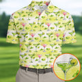 Vintage Margarita Cocktail Lime Pattern Golf Shirt, Mens Golf Shirts, Golf Apparel For Men
