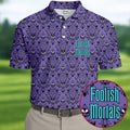 Foolish Mortals Haunted Pattern Golf Polo Shirt, Halloween Shirt For Men, Mens Golf Polo