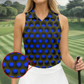 3D Effect Circular Pattern Navy Golf Shirt, Cool Golf Outfit, Women Golf Top, Ladies Golf Shirts