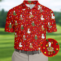 Funny Duck Merry Xmas Red Golf Shirts, Gifts For Golf Lovers, Polo Shirts For Men, Golfing Apparel