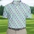 Colorful Popsicle Summer Pattern Golf Shirt, Mens Golf Polo, Printed Golf Shirts