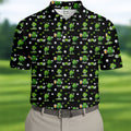Three Leaf Clover Golf And Beer St Patrick's Day Black Golf Shirt, Fun Golf Shirts For Men, Polo Shirts For Men